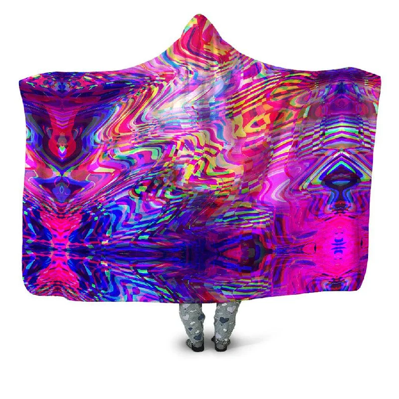 Rayon from bamboo blankets for a silky and breathable feelGlitch Waves Hooded Blanket