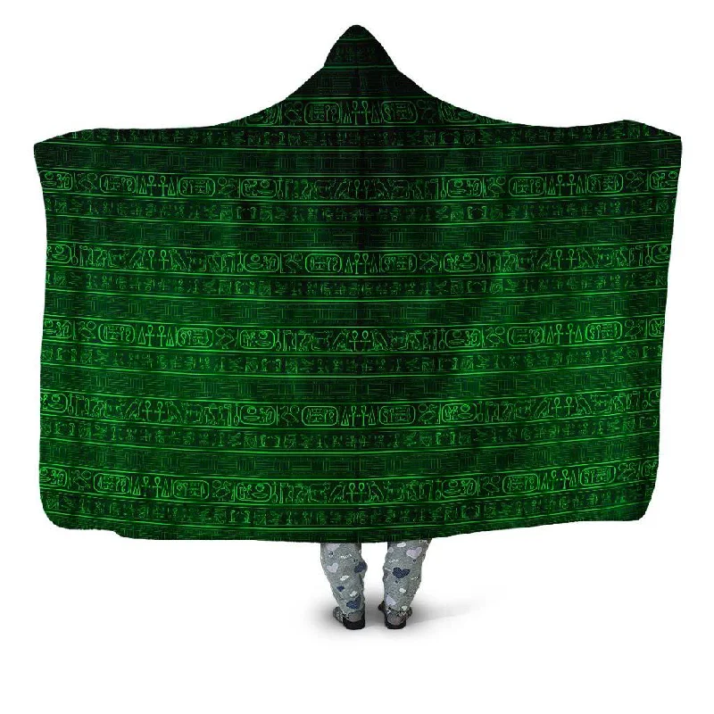 Cashmere blankets for ultimate softness and luxuryGreen Glyphs Hooded Blanket