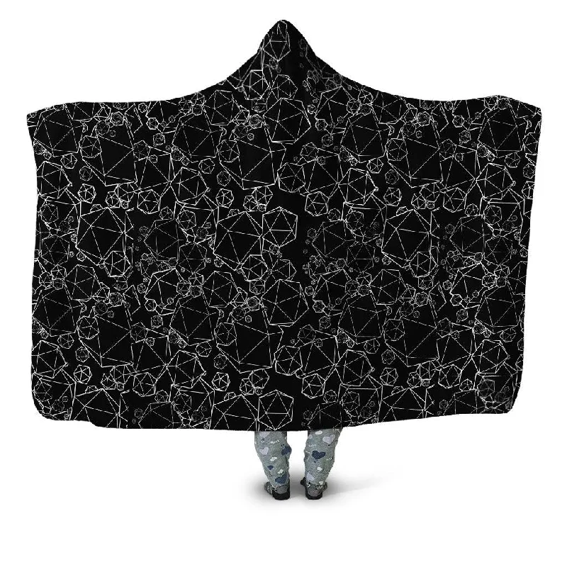 Bamboo fiber blankets with natural antibacterial propertiesIcosahedron Madness Black Hooded Blanket