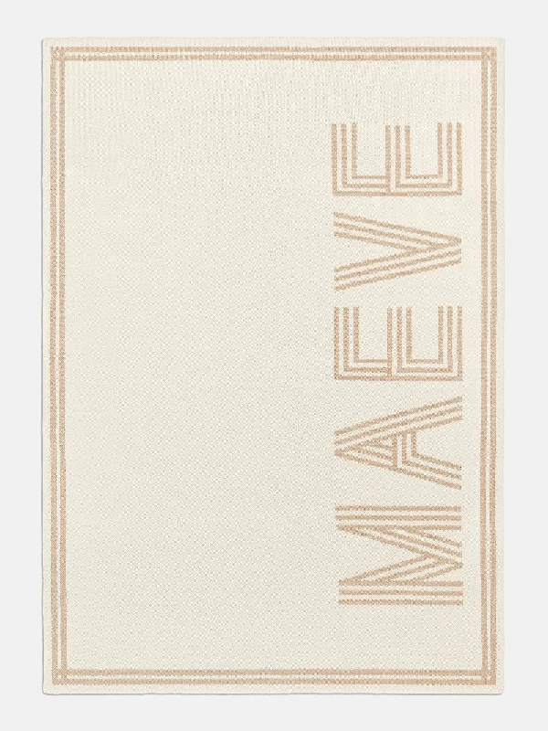 Acrylic blankets for a soft and affordable alternativeYour Name In Stripes Custom Blanket - Beige/Tan