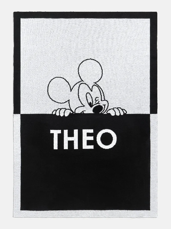 Recycled polyester blankets for an eco - conscious optionMickey Mouse Disney Custom Blanket - Black/White