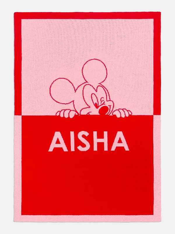 Silk blankets with a smooth and elegant touchMickey Mouse Disney Custom Blanket - Red/Pink