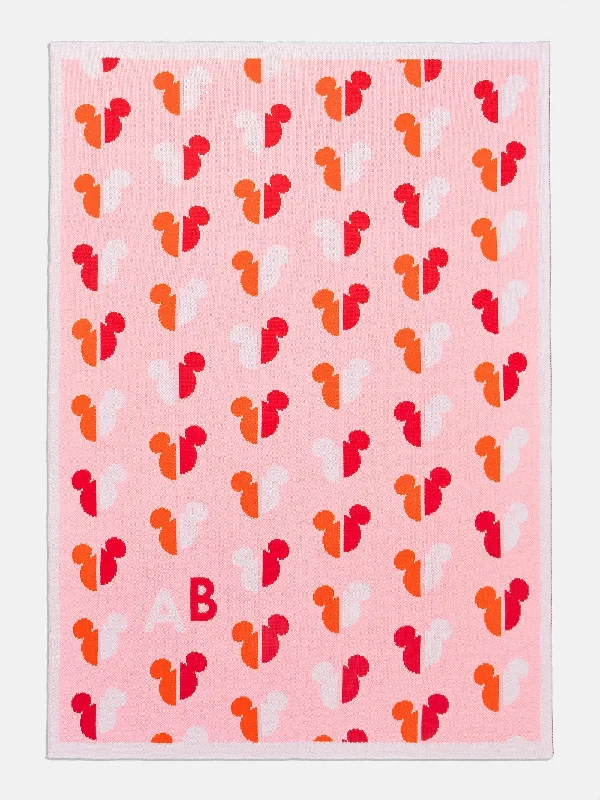 Microfiber blankets that are durable and easy to care forMickey Mouse Disney Custom Initial Blanket - Pink/Orange