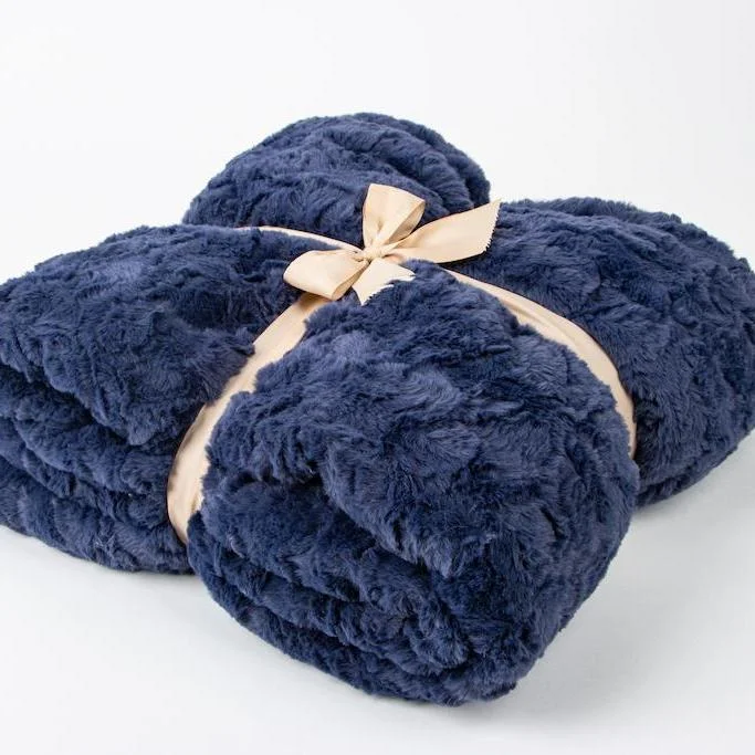 Rayon from bamboo blankets for a silky and breathable feelNautical Navy