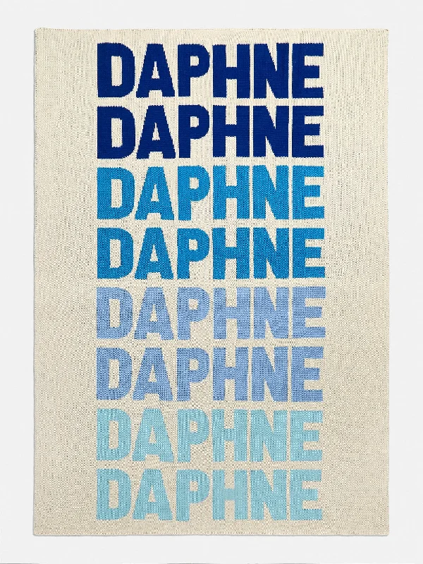 Wool blankets with natural warmth and insulationOmbre Name Custom Blanket - White/Light Blue