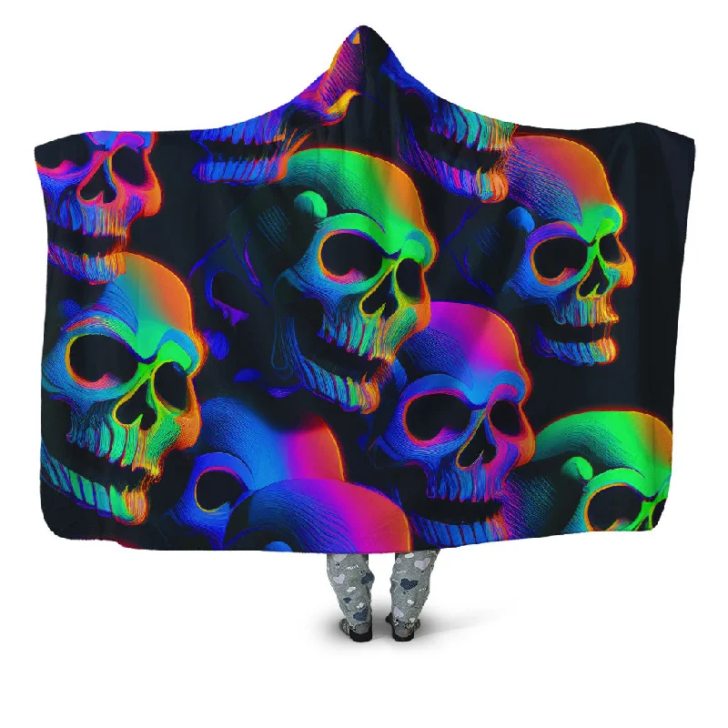 Cotton blankets for breathability and a lightweight feelPsychedelic Nightmare Hooded Blanket