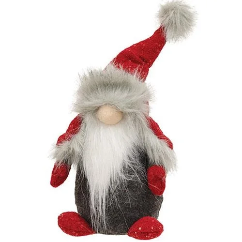 Red Sparkle Trapper Hat Gnome