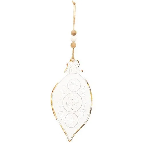 Shabby Chic Metal Teardrop Ornament