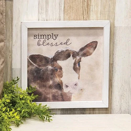 Simply Blessed Calf Framed Portrait