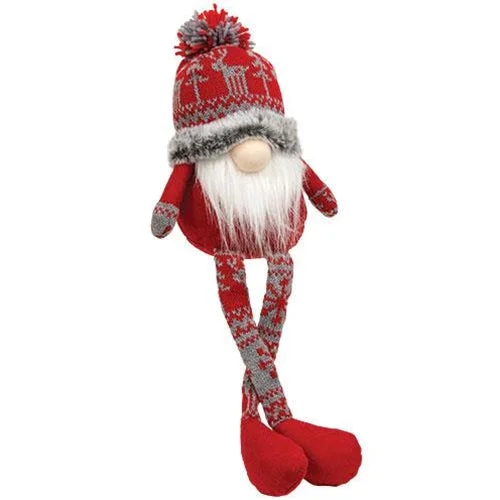 Small Nordic Snowflake Beanie Hat Dangle Leg Gnome