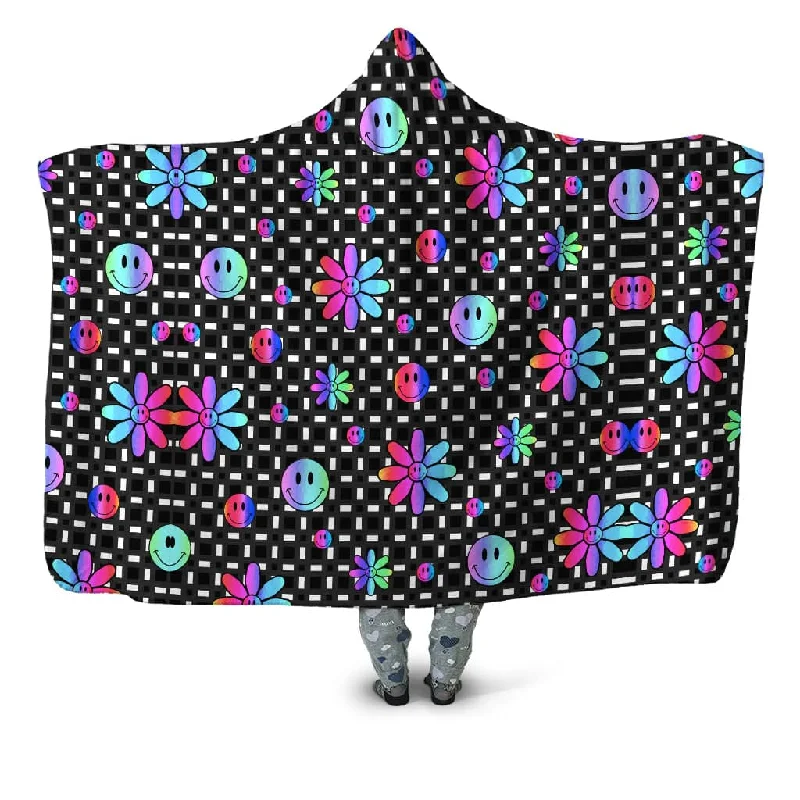 Cotton blankets for breathability and a lightweight feelSmiles All Around Hooded Blanket