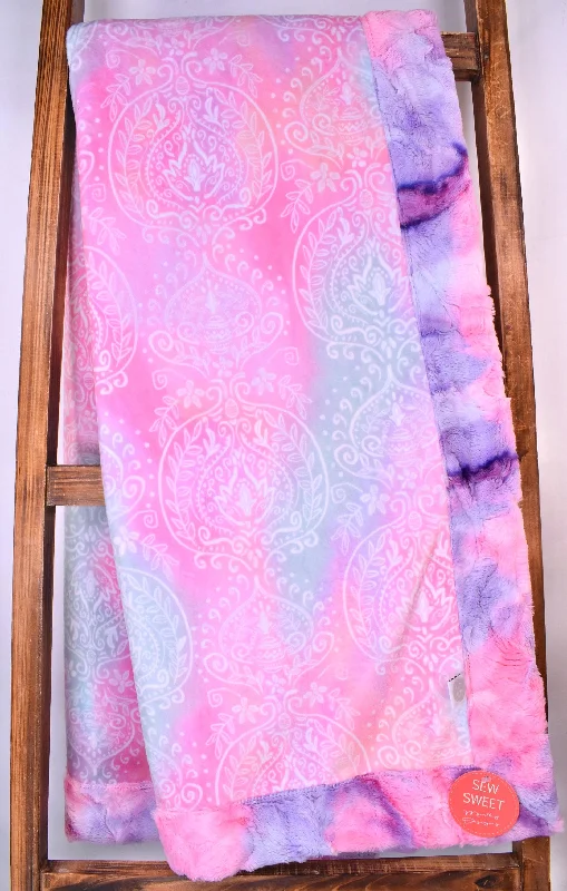 Cotton blankets for breathability and a lightweight feelSpring Vibes Hot Pink / Sorbet Unicorn - Adult Snuggler Blanket