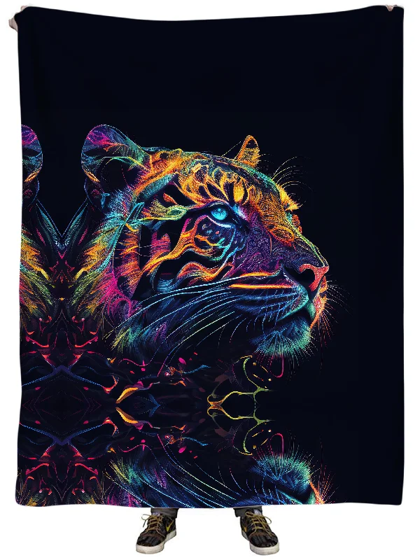 Cotton blankets for breathability and a lightweight feelTigre Realm Plush Blanket