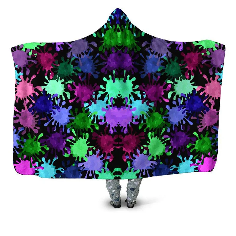 Alpaca wool blankets for a hypoallergenic and warm optionTripadelic Splatter Hooded Blanket