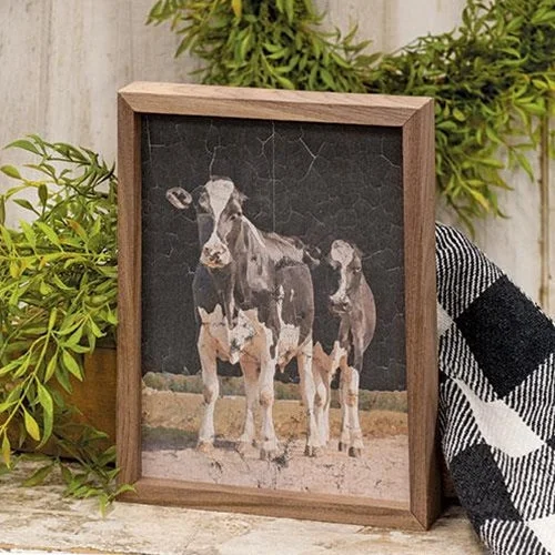 Two Holstein Cows Framed Print 8x10