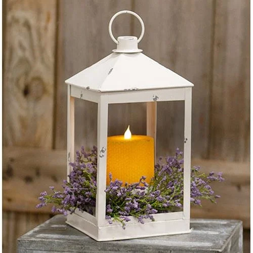 White Distressed Lantern