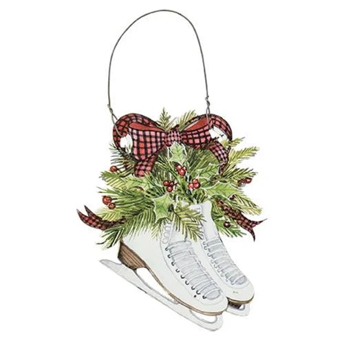 White Ice Skates Ornament