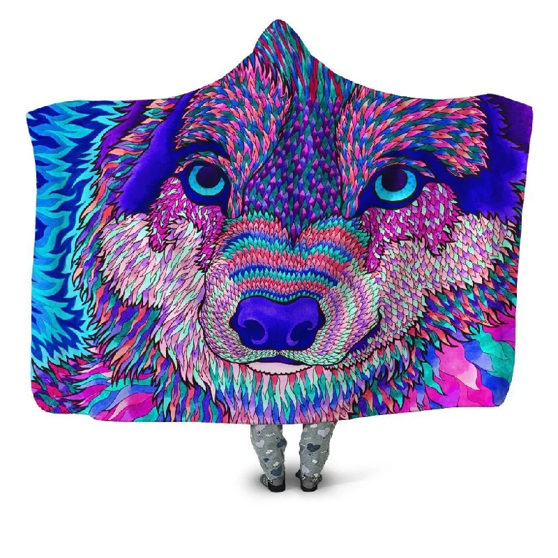 Microfiber blankets that are durable and easy to care forWolfadelic III Hooded Blanket