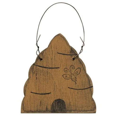 Wooden Beehive Ornament