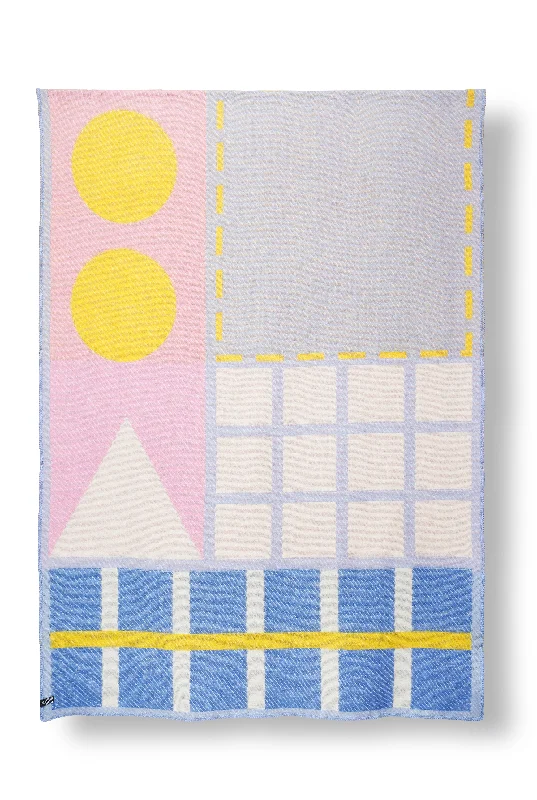 Cotton blankets for breathability and a lightweight feelWool Blanket "Post It" by Sophie Probst